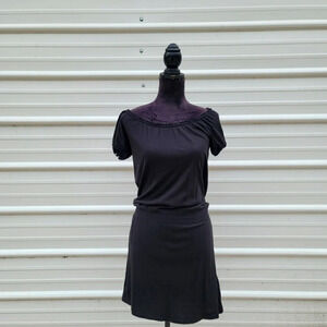 H&M Dress Girls Youth 14Y+ Short Sleeve Elastic Waist Stretch Black Short